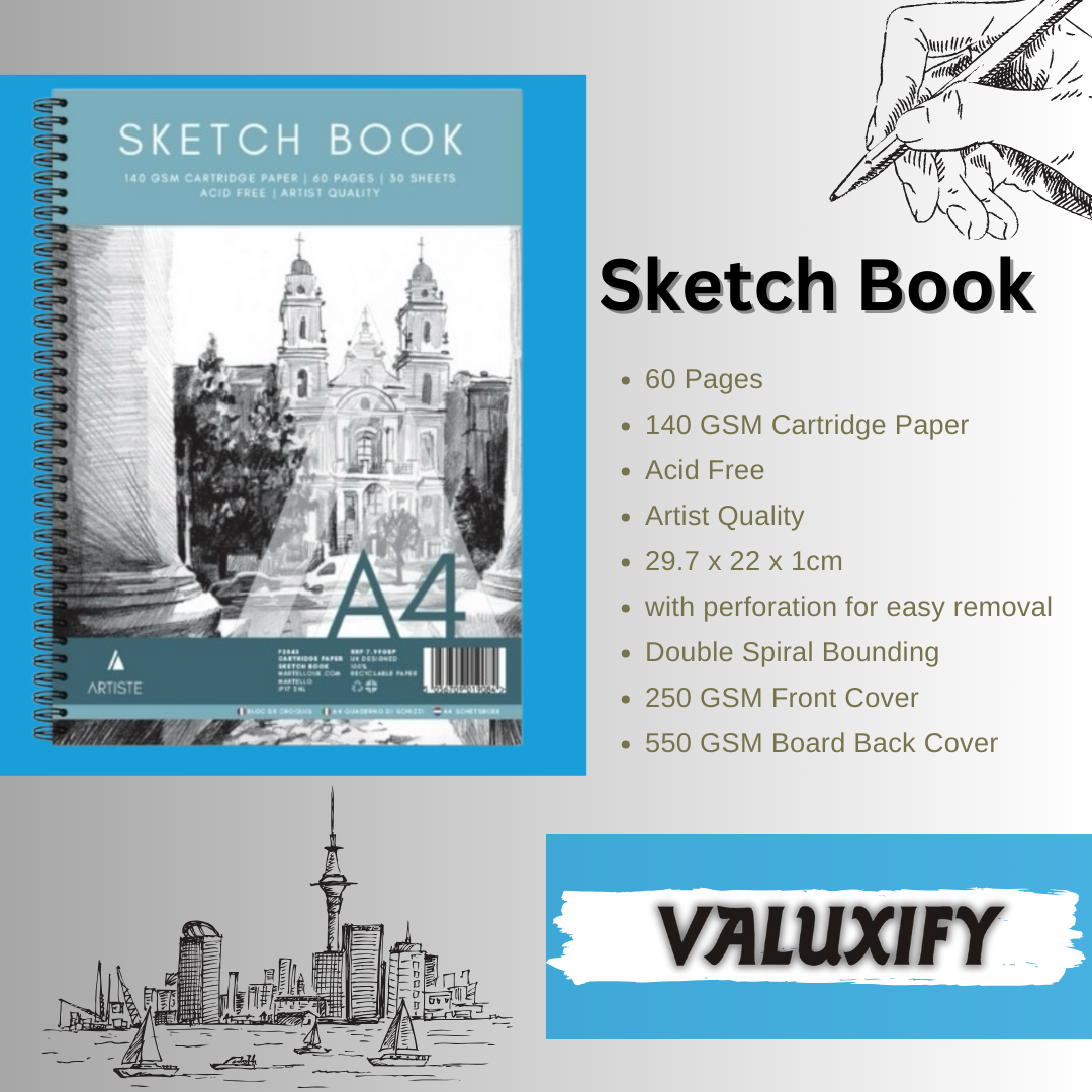 A4 Sketch Book White Paper Artist Craft Sketching Drawing 1 Random Book Spiral