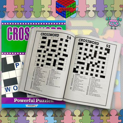 2 | Crossword Puzzles A4 Large Print Puzzle Book Trivia Fun Adult Children Brain