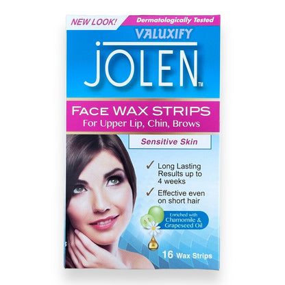 Jolen Face Facial Wax Strips Sensitive Skin Waxing Strips Face Wax Hair Removal