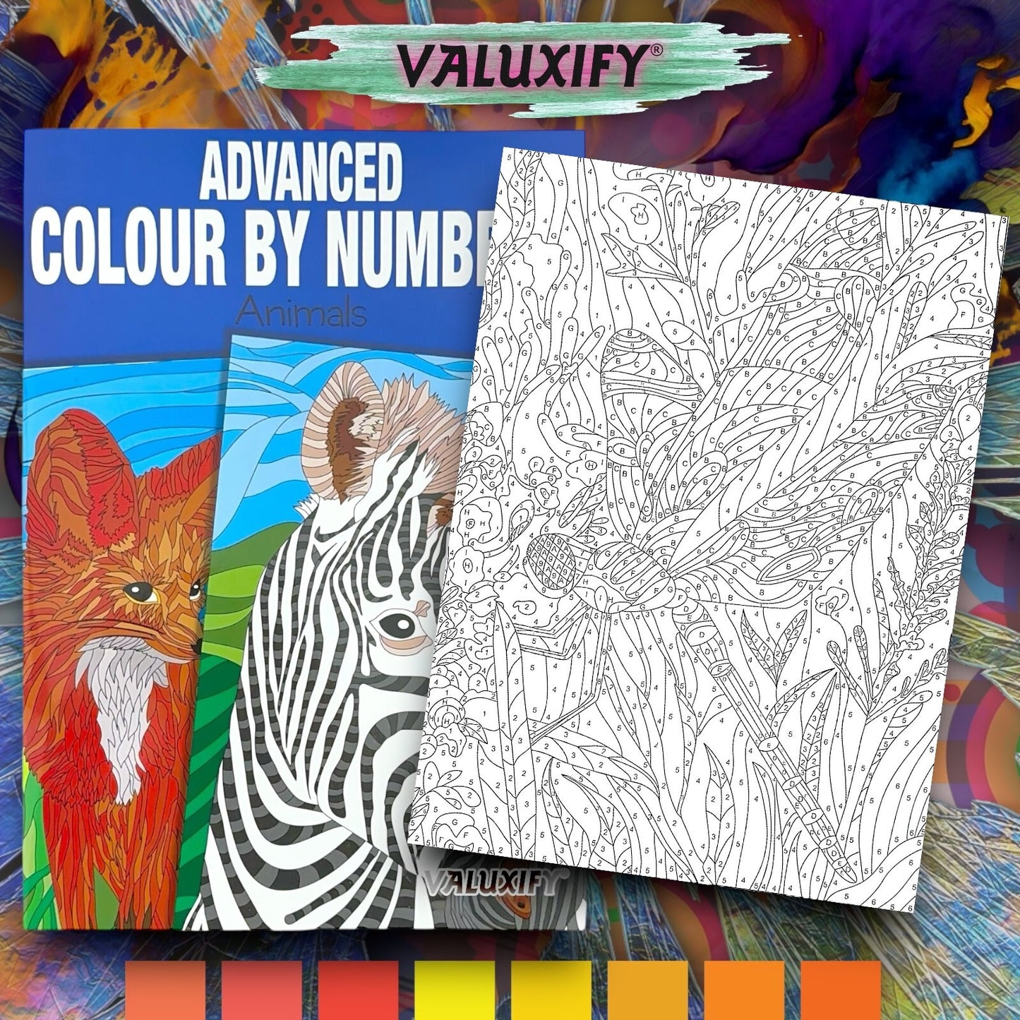3X COLOUR BY NUMBERS ADULT COLOURING BOOKS ANTI-STRESS MIND RELAING COLOURS
