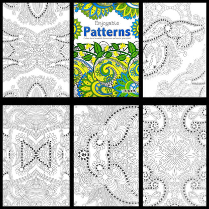 Adult Anti Stress Colouring Book Flowers Patterns Zen Doodle Mindfulness Floral