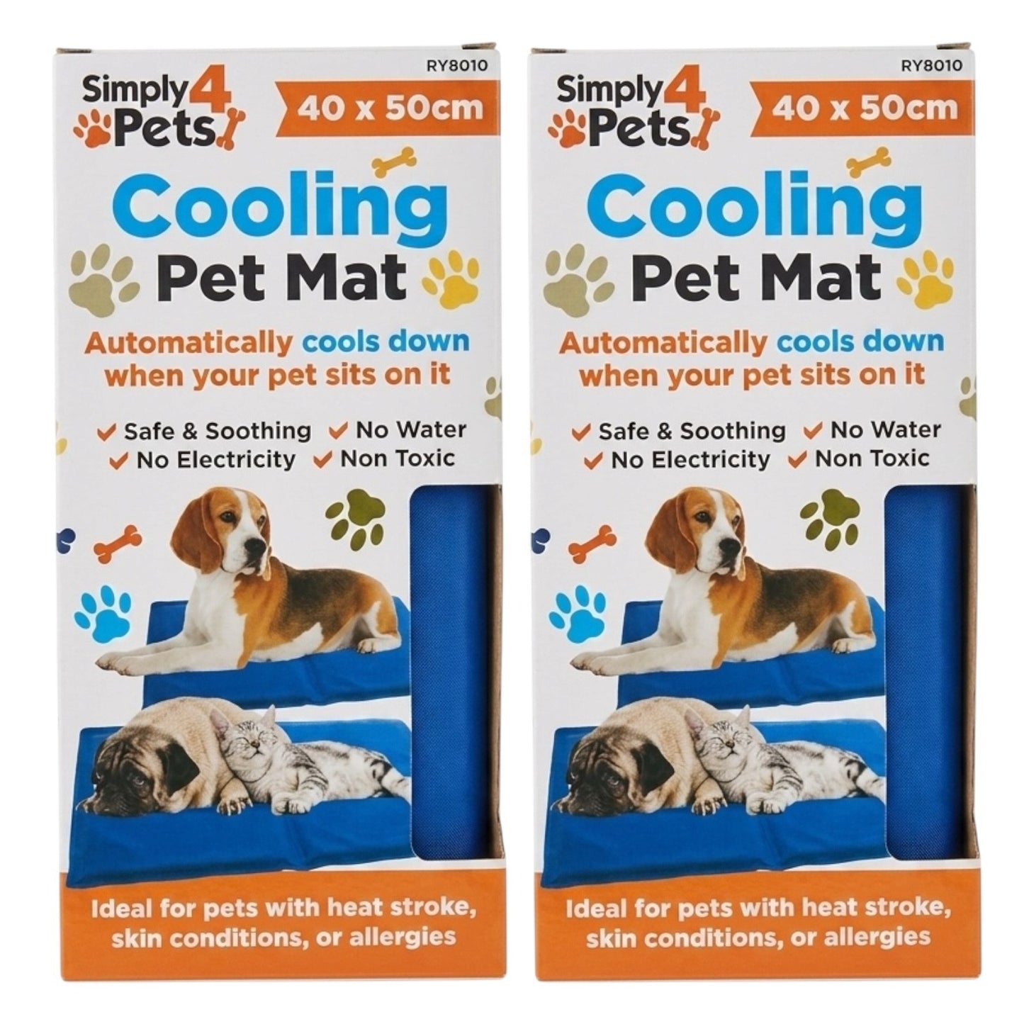 2x Pets Self Cooling Mat Bed Pet Dog Cat Heat Relief Non-Toxic Summer Bed Small