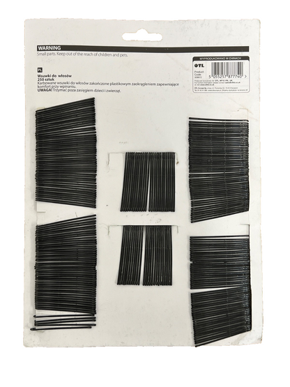 250pk Hair Grips Hairdressing Secure Black Bobby Pins Styling Clips Womens Hair