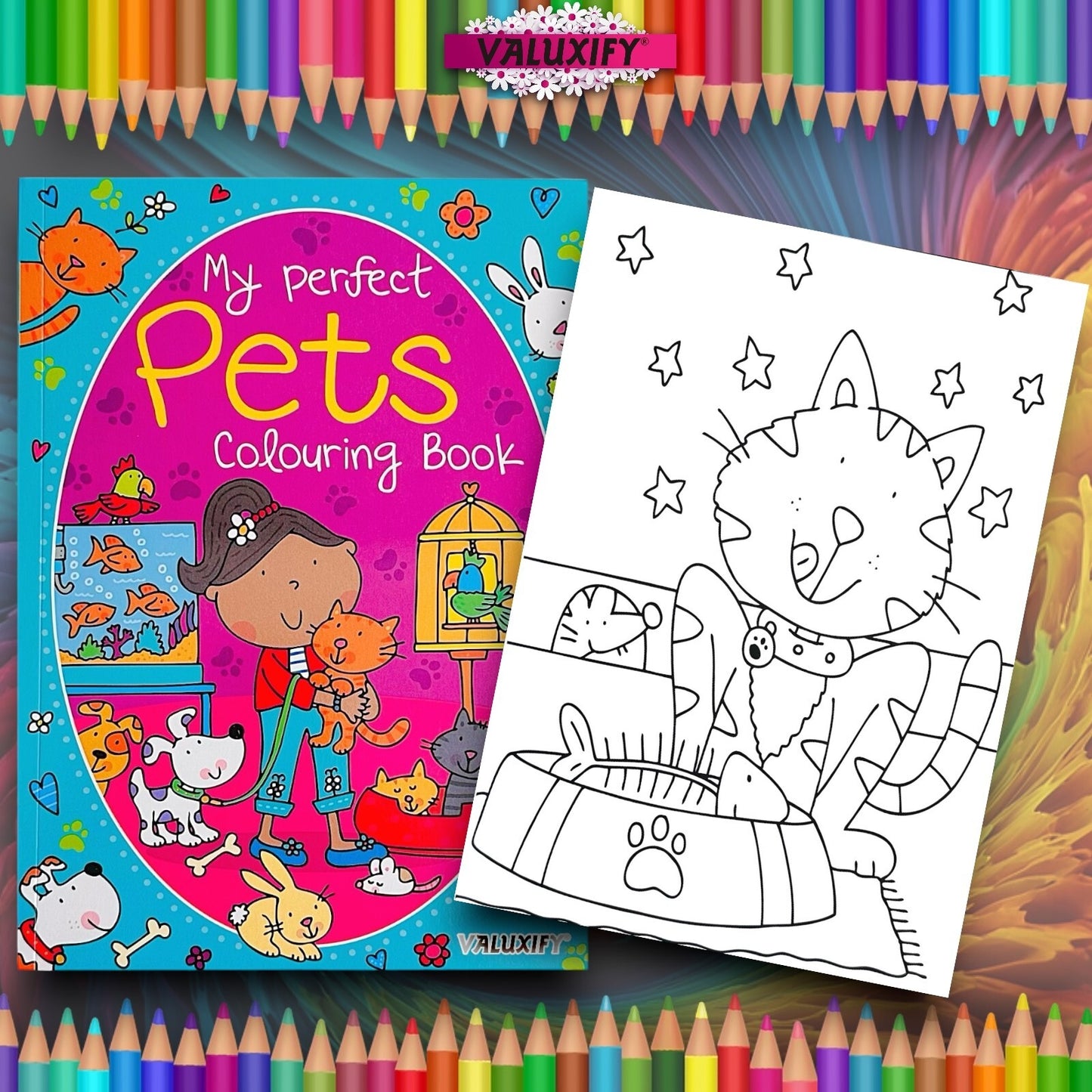 KIDS COLOURING BOOK PERFECT PETS