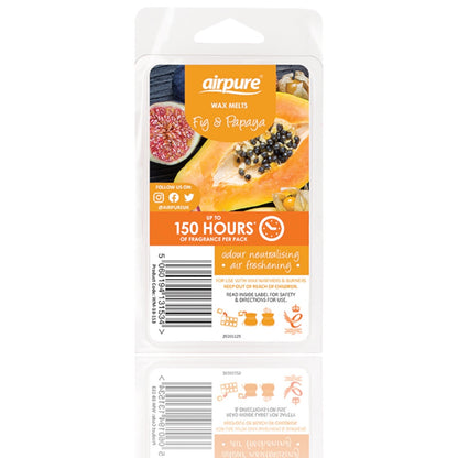 AIRPURE FIGS & PAPAYA WAX MELTS  SCENTED HOME ROOM FRAGRANCE EACH 150 HOURS