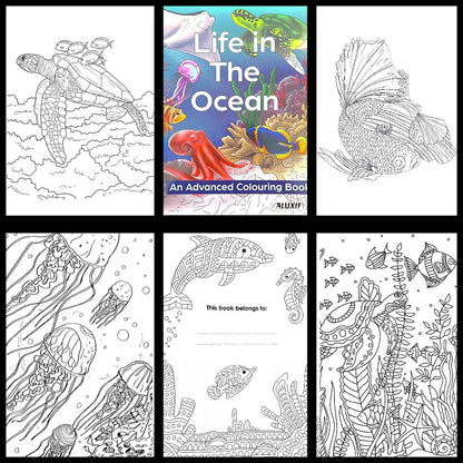 Adult Anti Stress Colouring Book Animals Birds Butterflies Jungle Ocean Colour