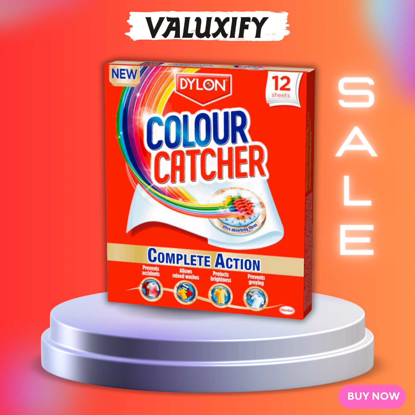 Colour Catcher Complete Action 12 Laundry Sheets Helps Prevent Colour Run