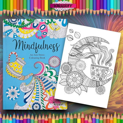 2x Adult Colouring Books Zen & Mindfulness Anti Stress Colour Therapy Mind Relax