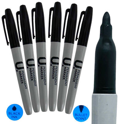 72 Black Permanent Marker Pens Bullet Point Tip Marker Permanent ink marker