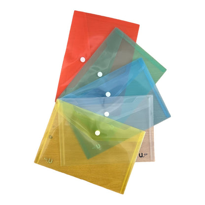 A5 Plastic Wallets Document Wallet Files Folders Filing School Office Home 5pk