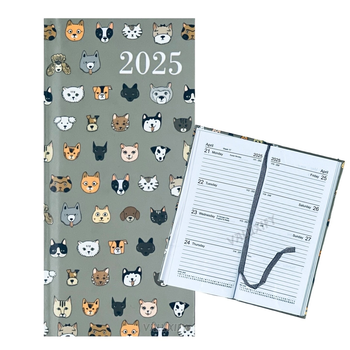 2025 Diary Slim Size Week to View 2025 Diaries Full Year Organiser Planner