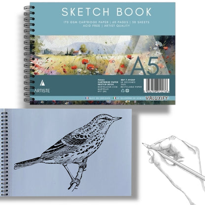 2  A5 Artist Sketch Book Artist Drawing Doodling Sketching Book Art Craft Spiral