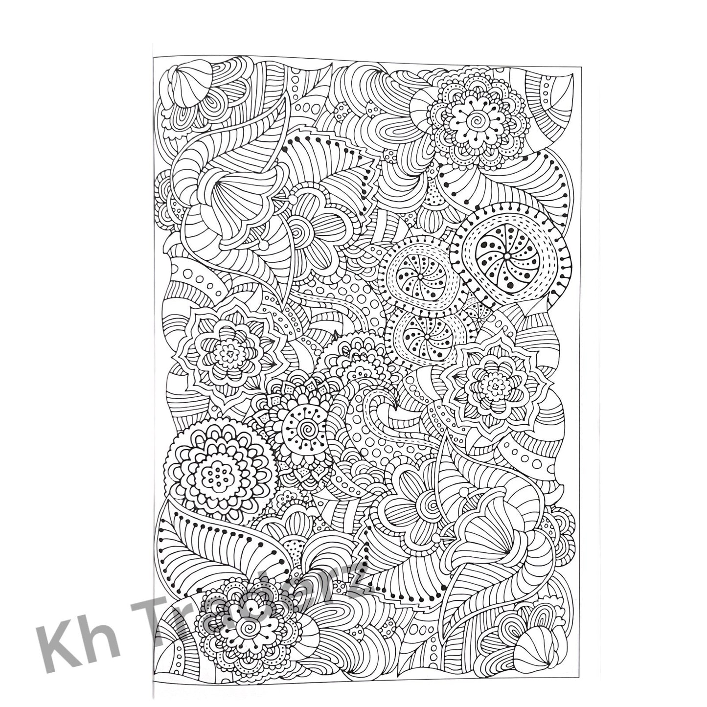 ADULT  COLOURING BOOK ANTI-STRESS Zen FUN  Colour Therapy ALL AGES MIND CALMING