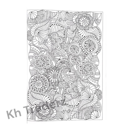 ADULT  COLOURING BOOK ANTI-STRESS Zen FUN  Colour Therapy ALL AGES MIND CALMING