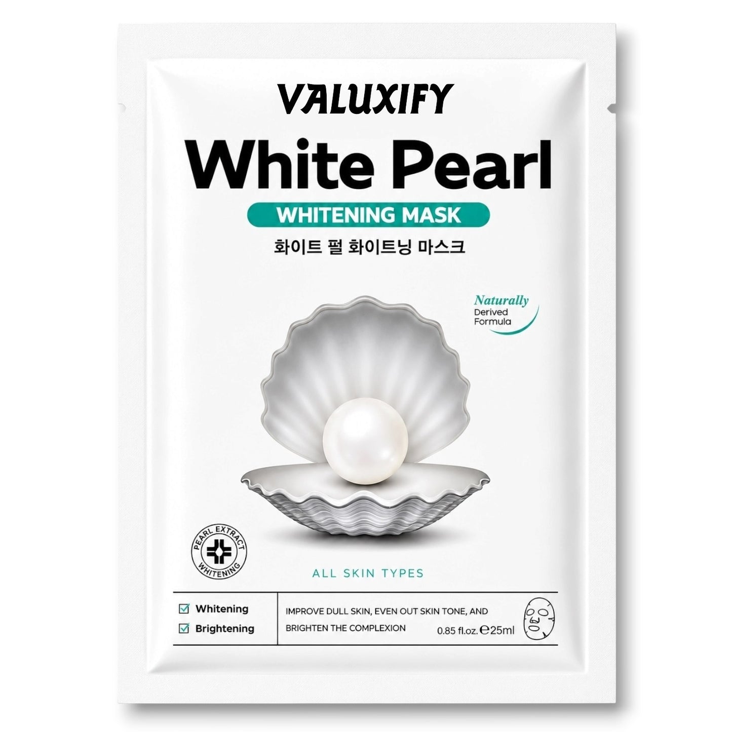 Face Sheet Masks Pack Of 6 Korean Skin Care Niacinamide Collagen Pearl Face Mask
