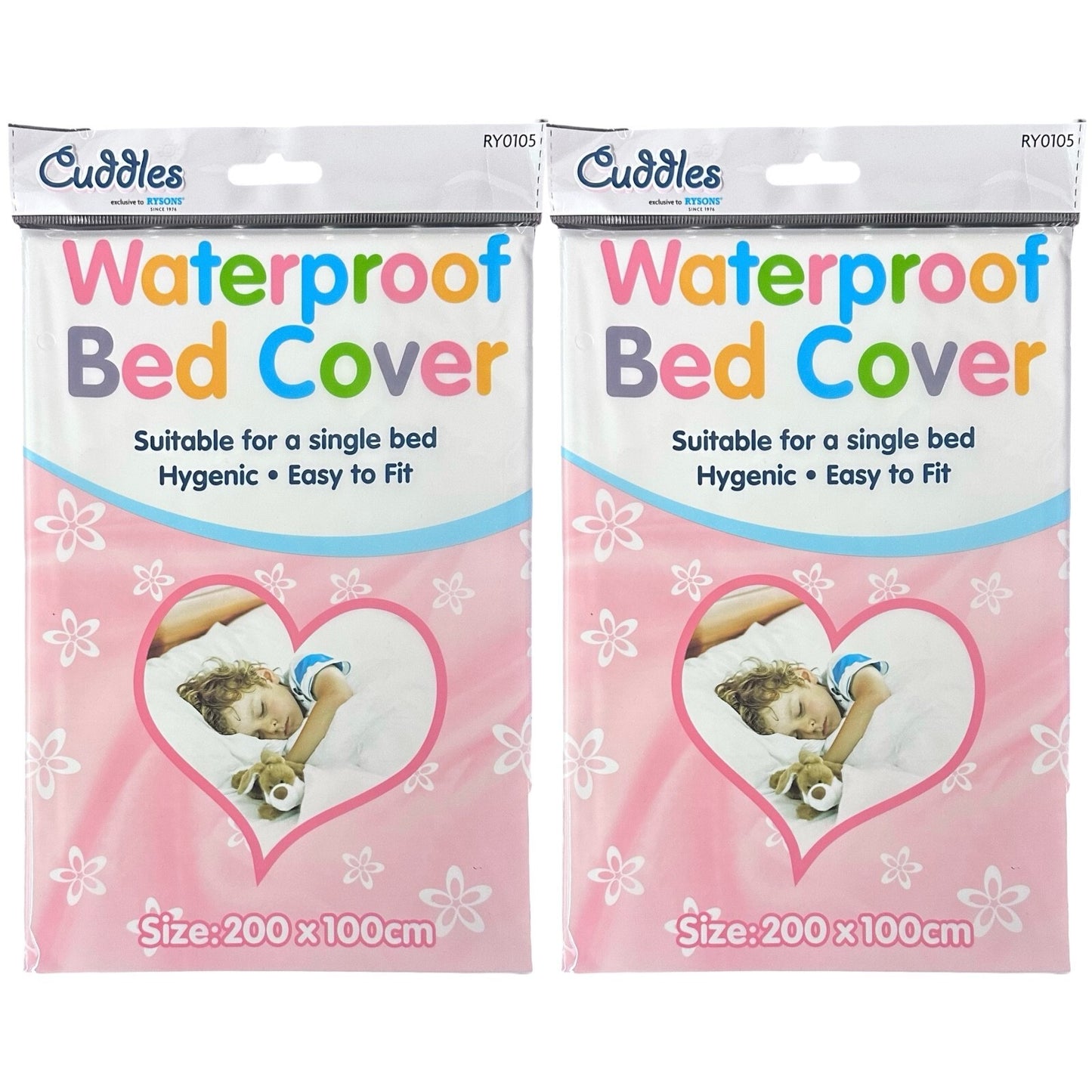 Kids Waterproof Mattress Protector Sheet Single Cot Bed Cover White 2 Pack