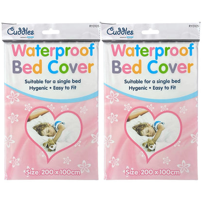 Kids Waterproof Mattress Protector Sheet Single Cot Bed Cover White 2 Pack