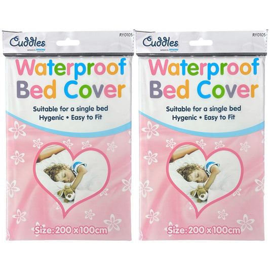 Kids Waterproof Mattress Protector Sheet Single Cot Bed Cover White 2 Pack