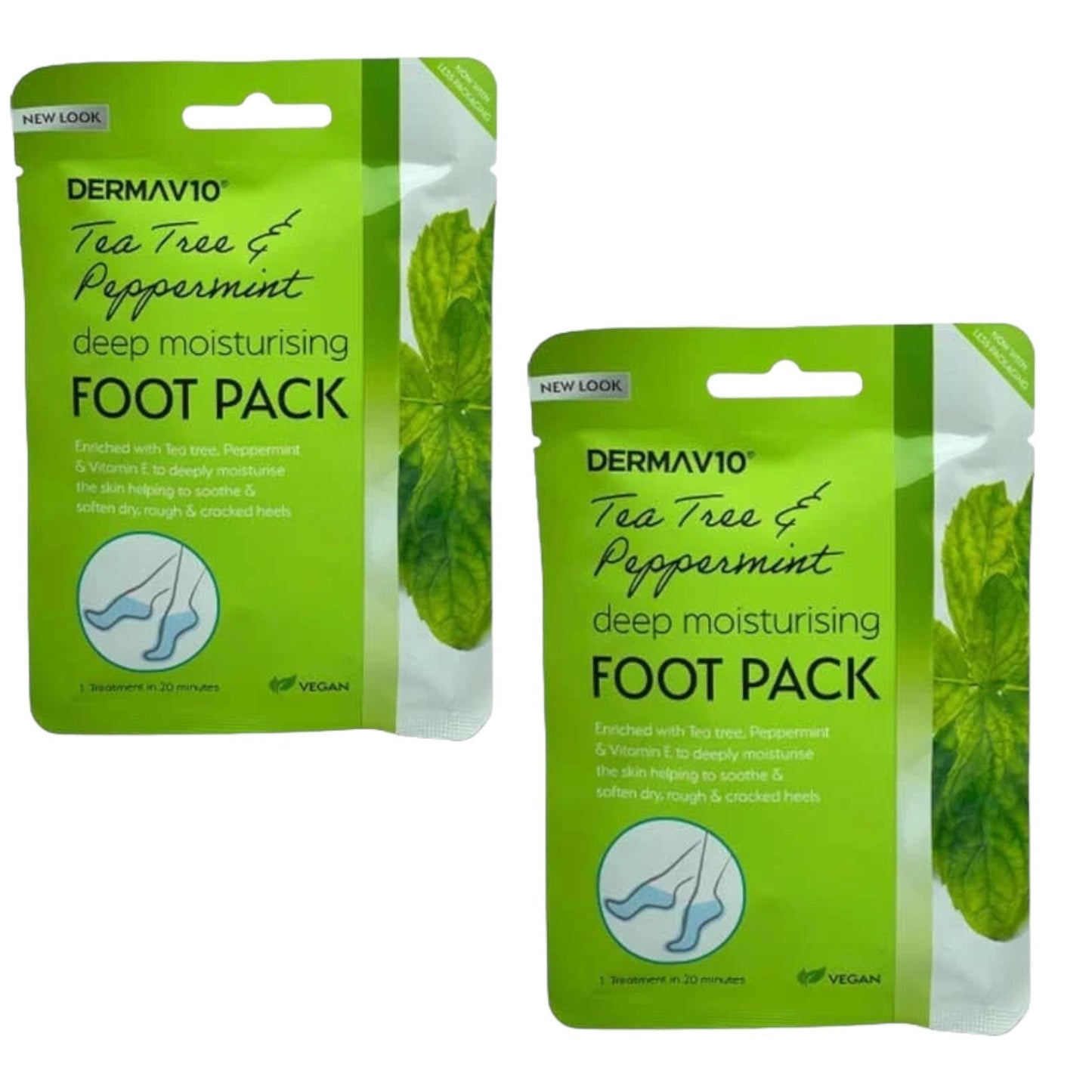 Tea Tree Peppermint Derma Foot Sock Mask Deep Moisturising Foot Mask Vegan