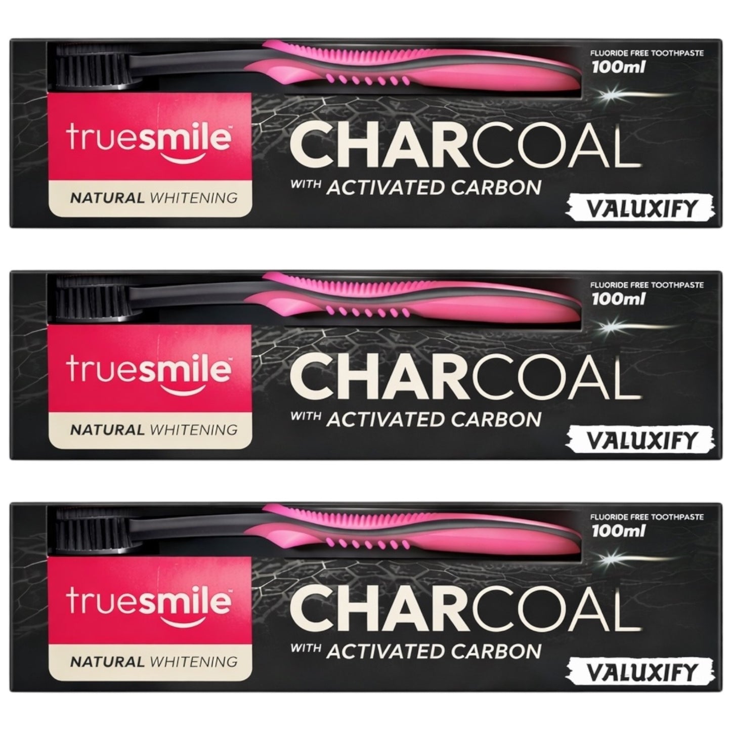 Truesmile Charcoal Toothpaste Fluoride Free  Activated Carbon Free Toothbrush