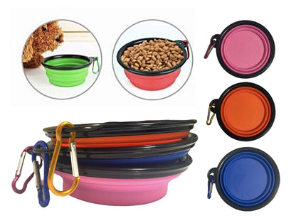 Collapsible Pet Bowls Dog Cat Food Water Feeding Silicone Portable Travel