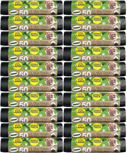 Doggy Poop Bags Extra Strong Double Thick  Extra Large Tie Handle  Poo 1000 bags