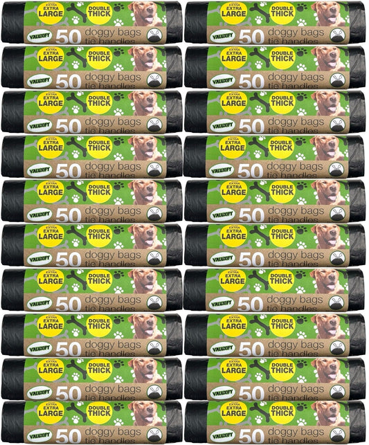 Doggy Poop Bags Extra Strong Double Thick  Extra Large Tie Handle  Poo 1000 bags