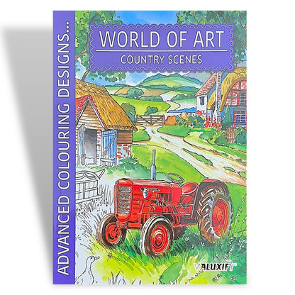 World of Art Country Scenes Cottages Castles Colouring Books