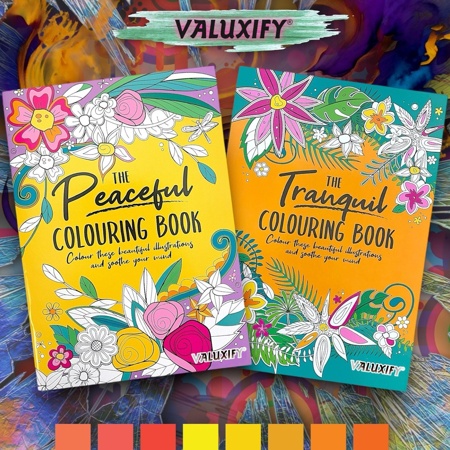 2x Adult Colouring Books Mindfulness Relax Your Mind Colour Therapy  Relaxing A4