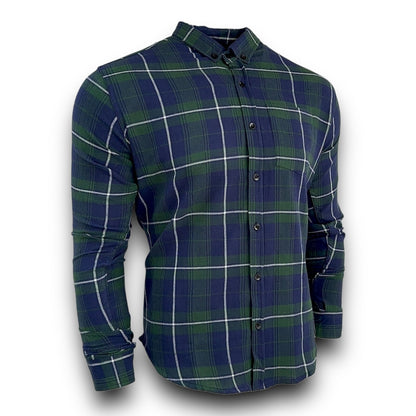 Mens Shirt Check Long Sleeve Regular Fit Men's Shirt Work Casual Formal  Shirt M