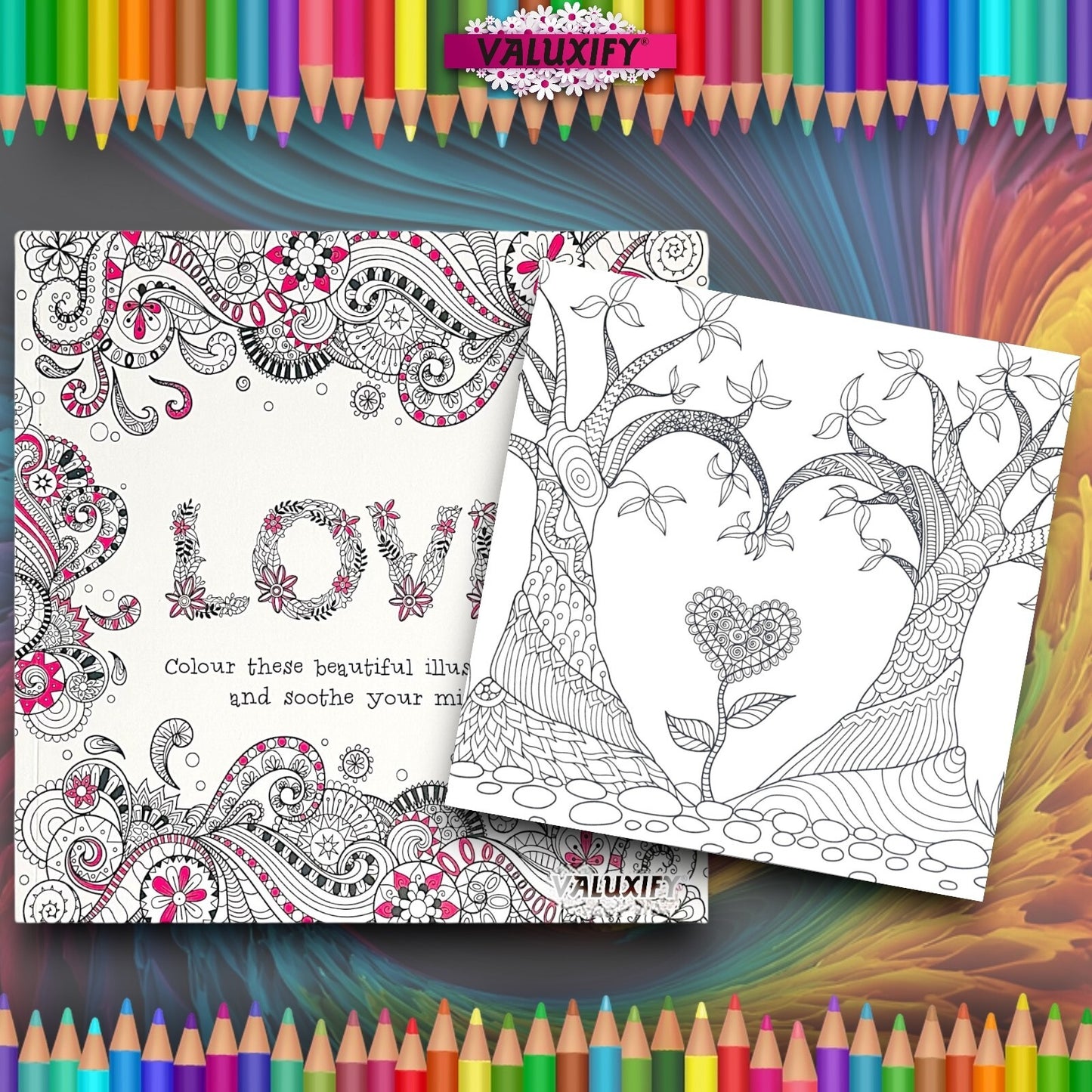 Advance Adult Colouring Books Mindfulness Relax Your Mind Colour Therapy 2 Books