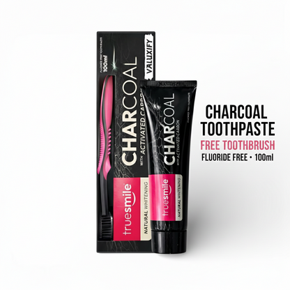 Truesmile Charcoal Toothpaste Fluoride Free  Activated Carbon Free Toothbrush