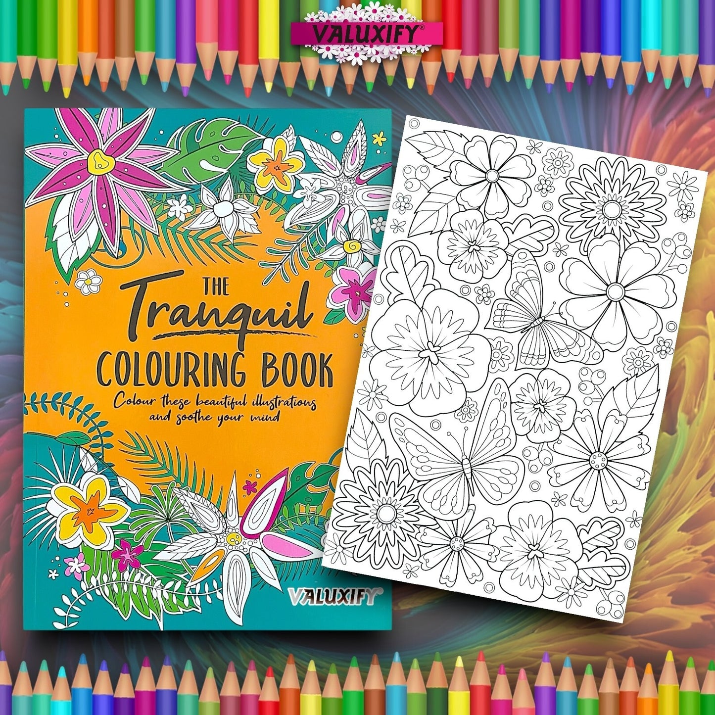 2x Adult Colouring Books Mindfulness Relax Your Mind Colour Therapy  Relaxing A4