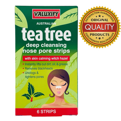 Tea Tree Nose Pore Strips Blackhead Removal Smooth Deep Cleansing Unclog Pores