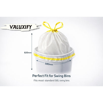 Mammoth Lemon Bin Liners Drawstring 15L Small Kitchen Rubbish Bags Scented