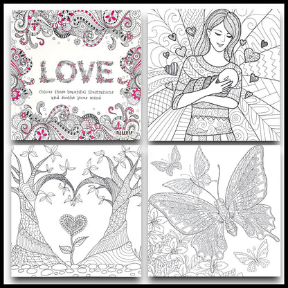 Advance Adult Colouring Books Mindfulness Relax Your Mind Colour Therapy 2 Books