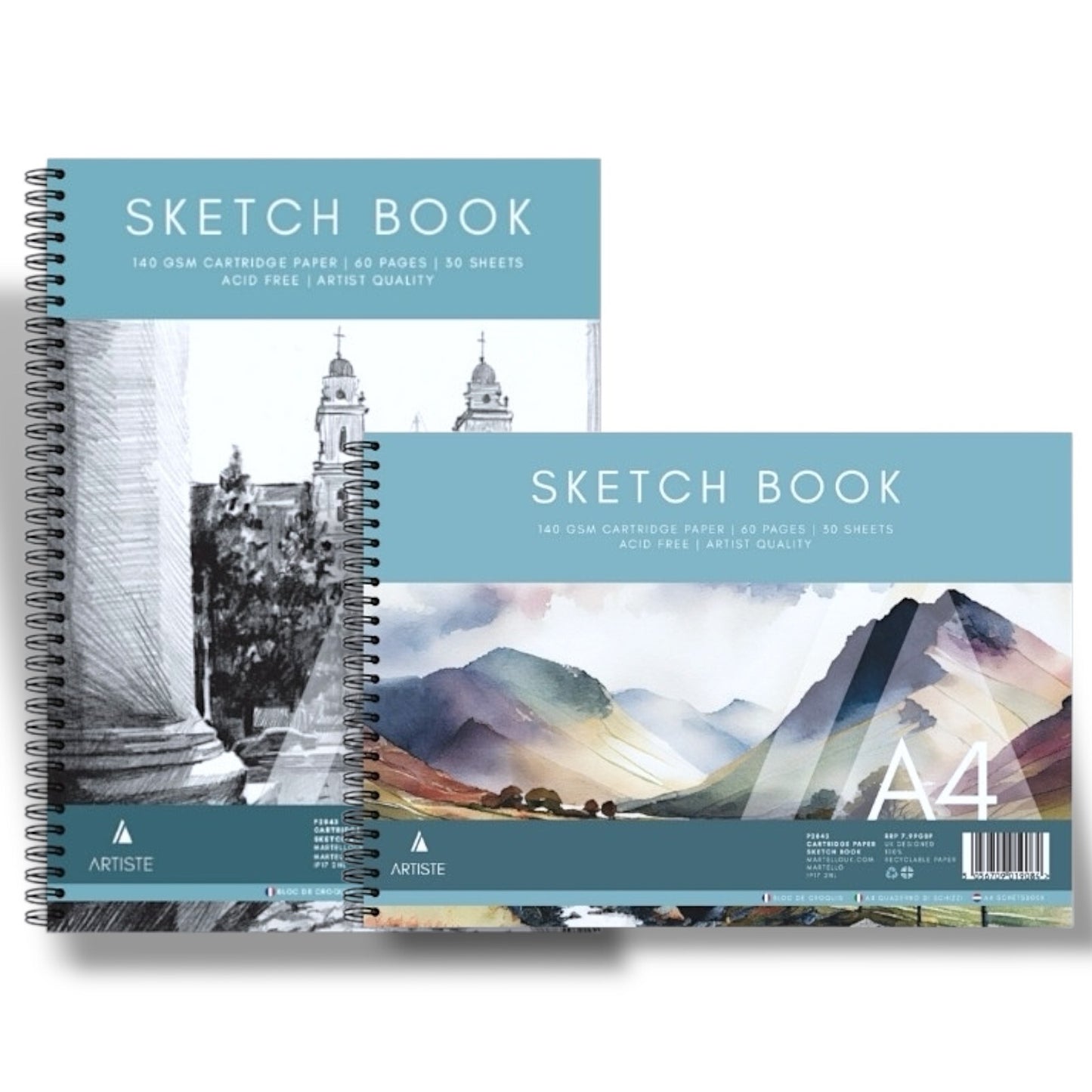 2  Artist Sketch Book Spiral Artist Drawing Doodling Sketching Book Art Craft A4