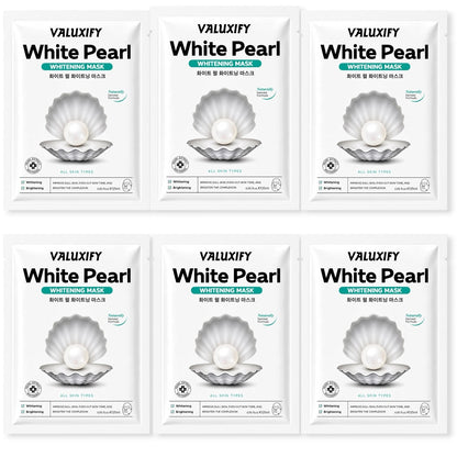 Face Sheet Masks Pack Of 6 Korean Skin Care Niacinamide Collagen Pearl Face Mask