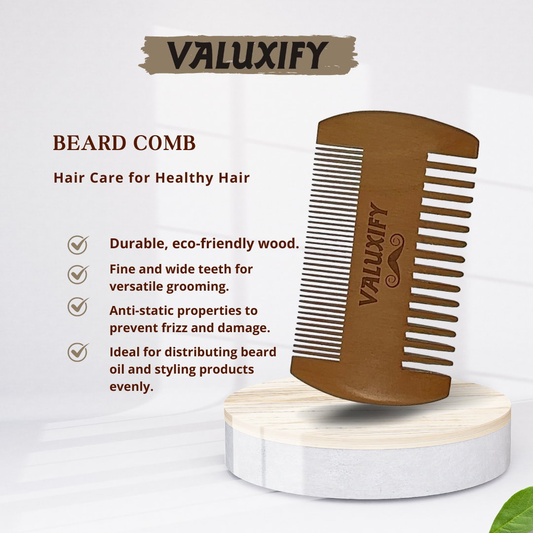 Men's Gent's Beard Grooming Kit Gift Set Shampoo Oil Wax Wooden Brush Comb Hair