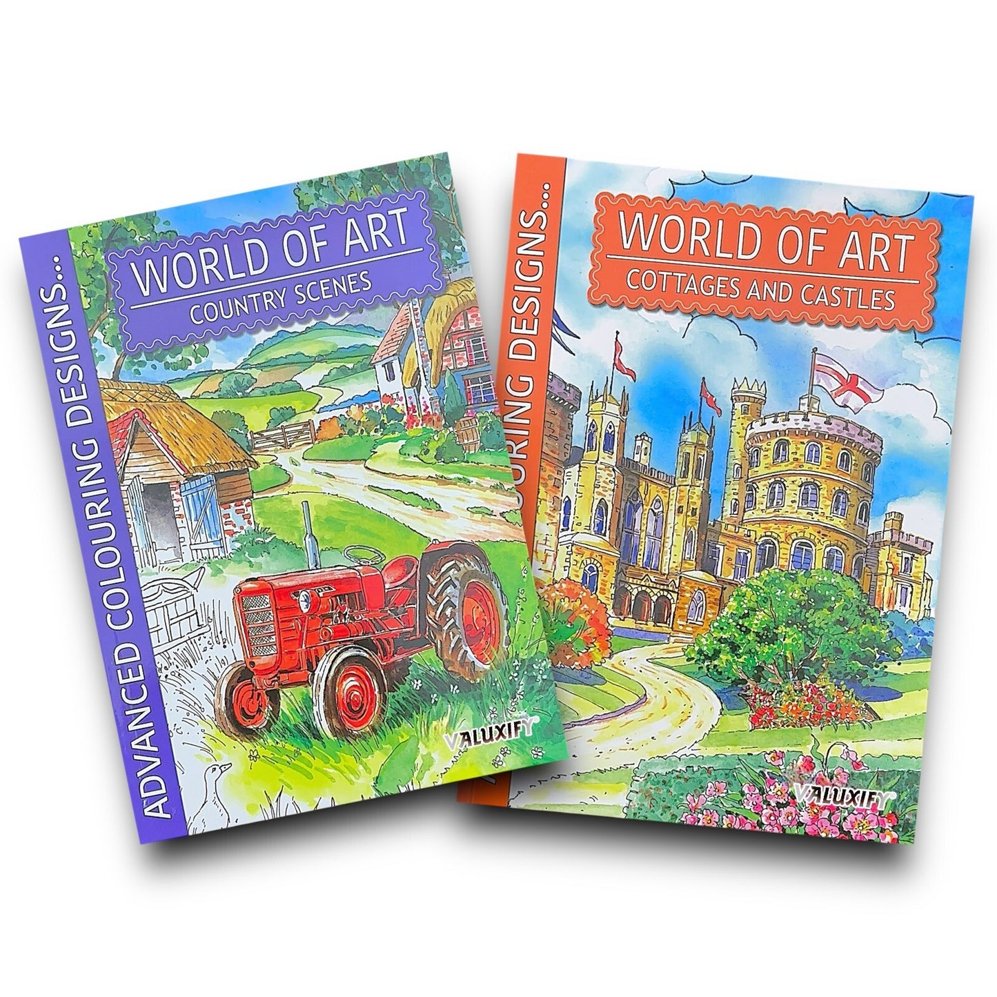 World of Art Country Scenes Cottages Castles Colouring Books