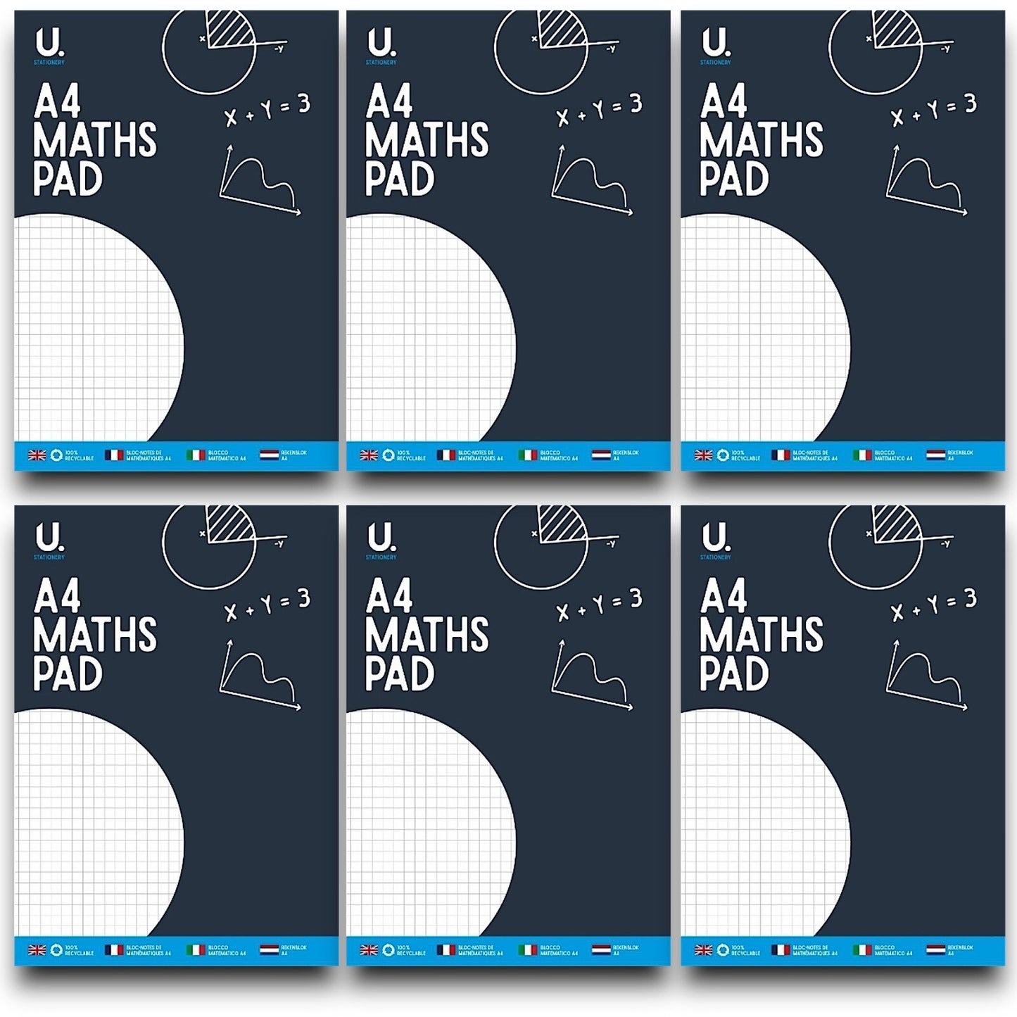 6x  A4 Maths Pads | 70 Sheets