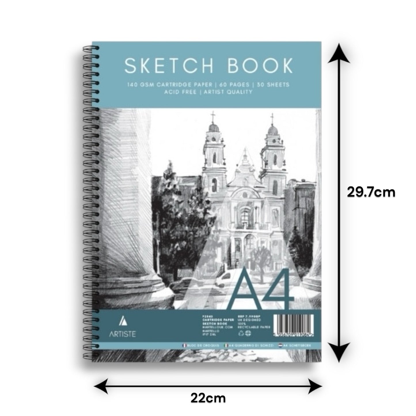 A4 Sketch Book White Paper Artist Craft Sketching Drawing 1 Random Book Spiral