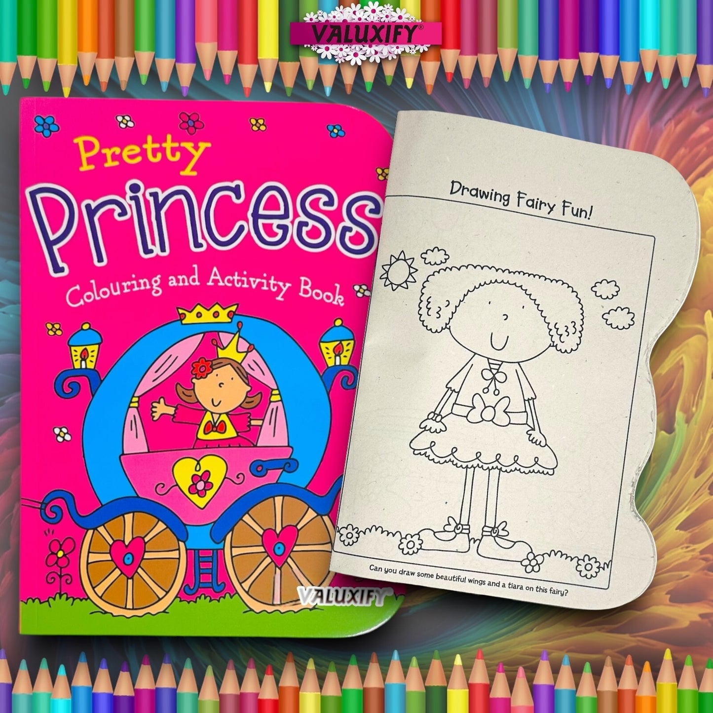 2| Kids Colouring Books | Dinosaur & Princess | Activity for Boy Girl Art Travel