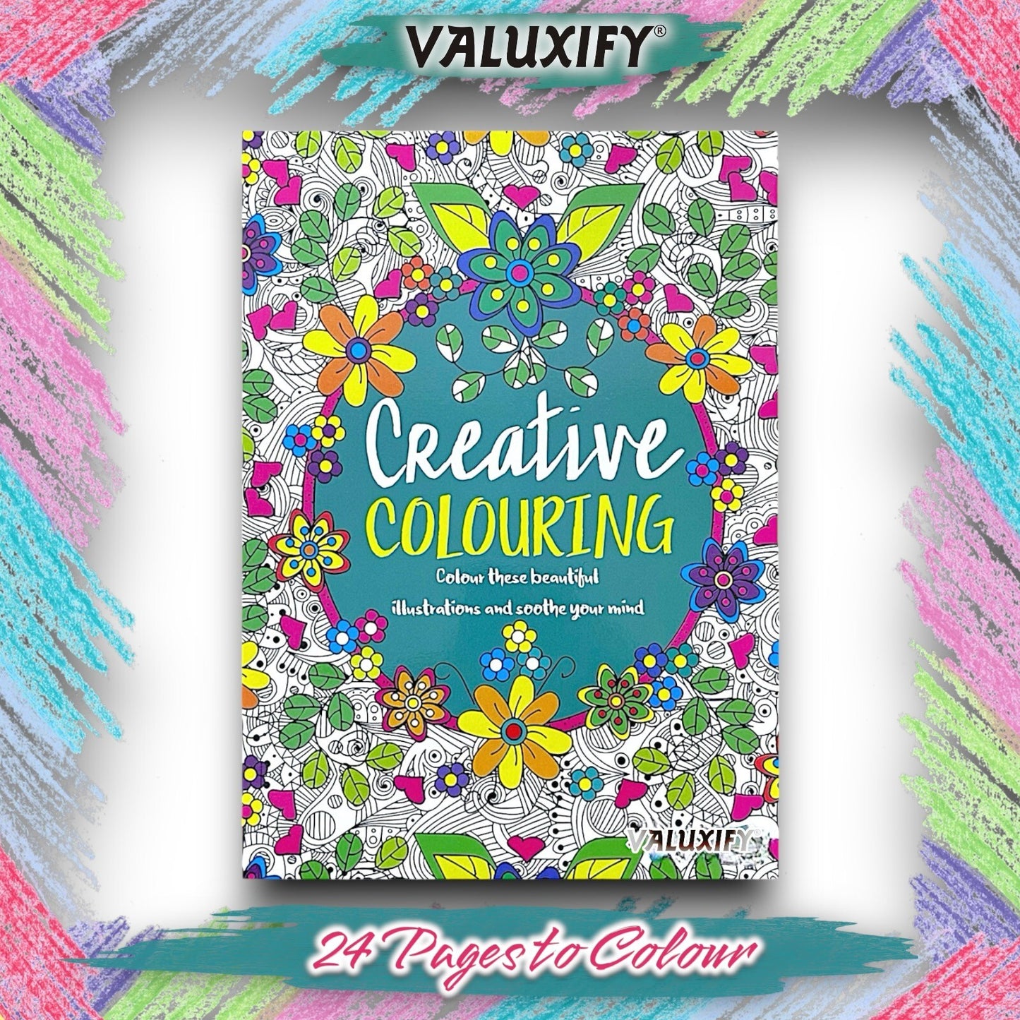 2 Adult Colouring Books Love & Creative Anti Stress Colour Therapy Mind Relax A4