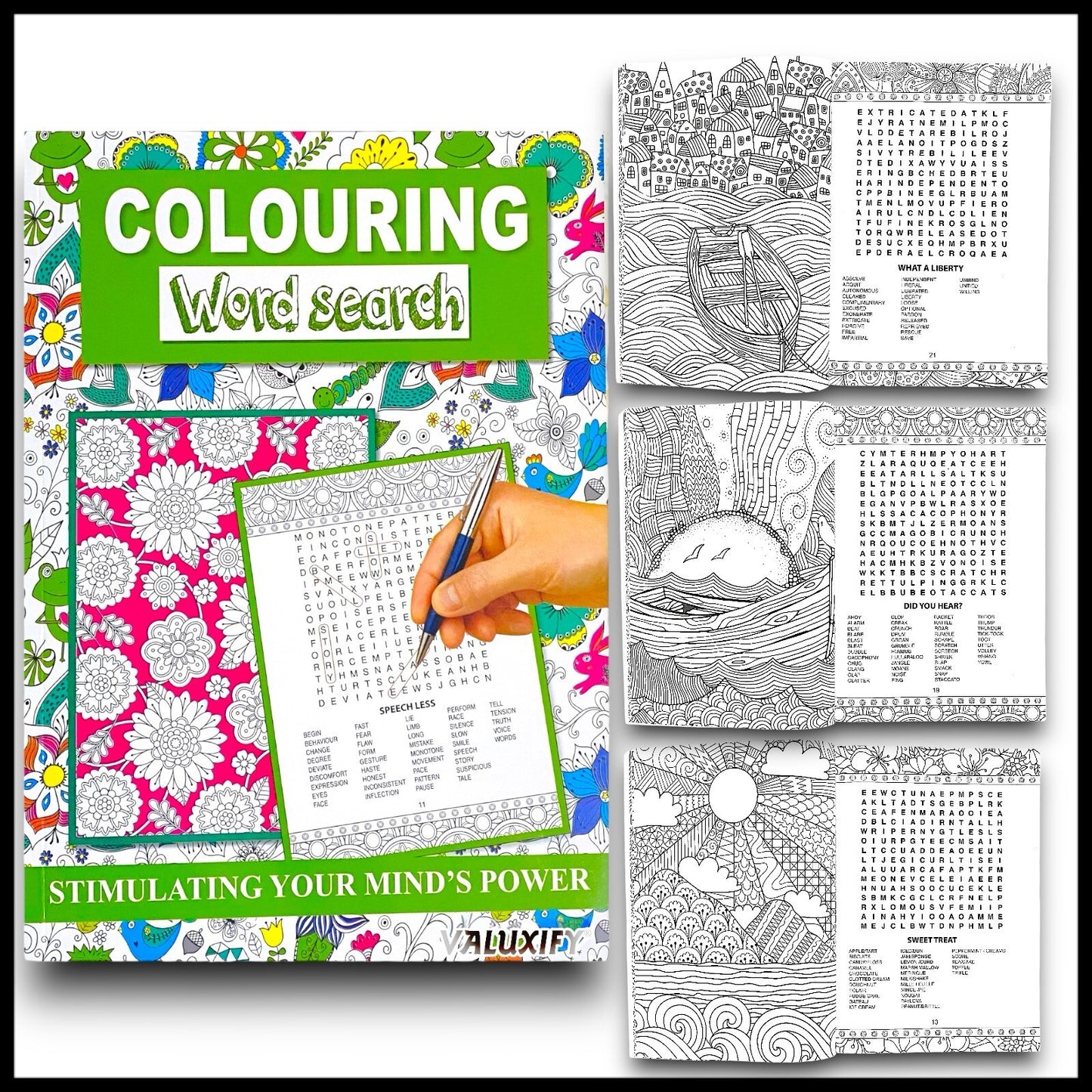 Word Search Colouring Book  Book Activity  Colour Therapy Mind Relax A4