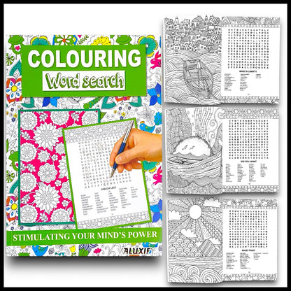 Word Search Colouring Book  Book Activity  Colour Therapy Mind Relax A4