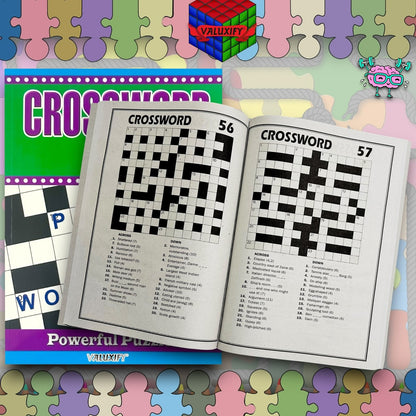 2 | Crossword Puzzles A4 Large Print Puzzle Book Trivia Fun Adult Children Brain