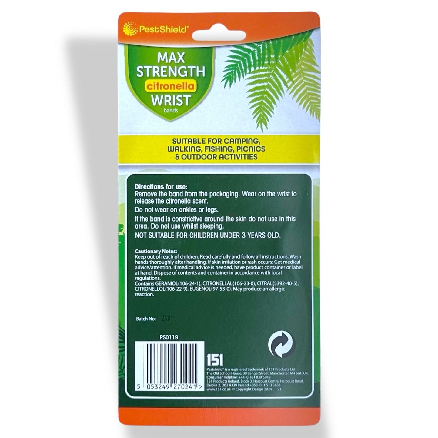 2 | Insect Repellent wrist band | Adults | Camping Fishing Mosquito Outdoor