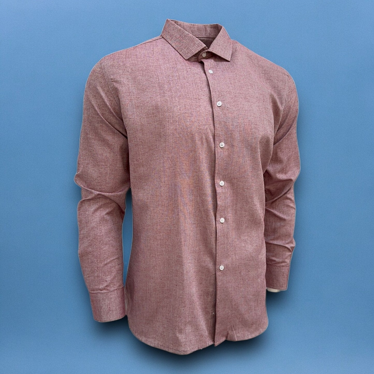 Mens Shirt Long Sleeve Solid Modern Slim Fit Smart  Casual Formal Work Shirts