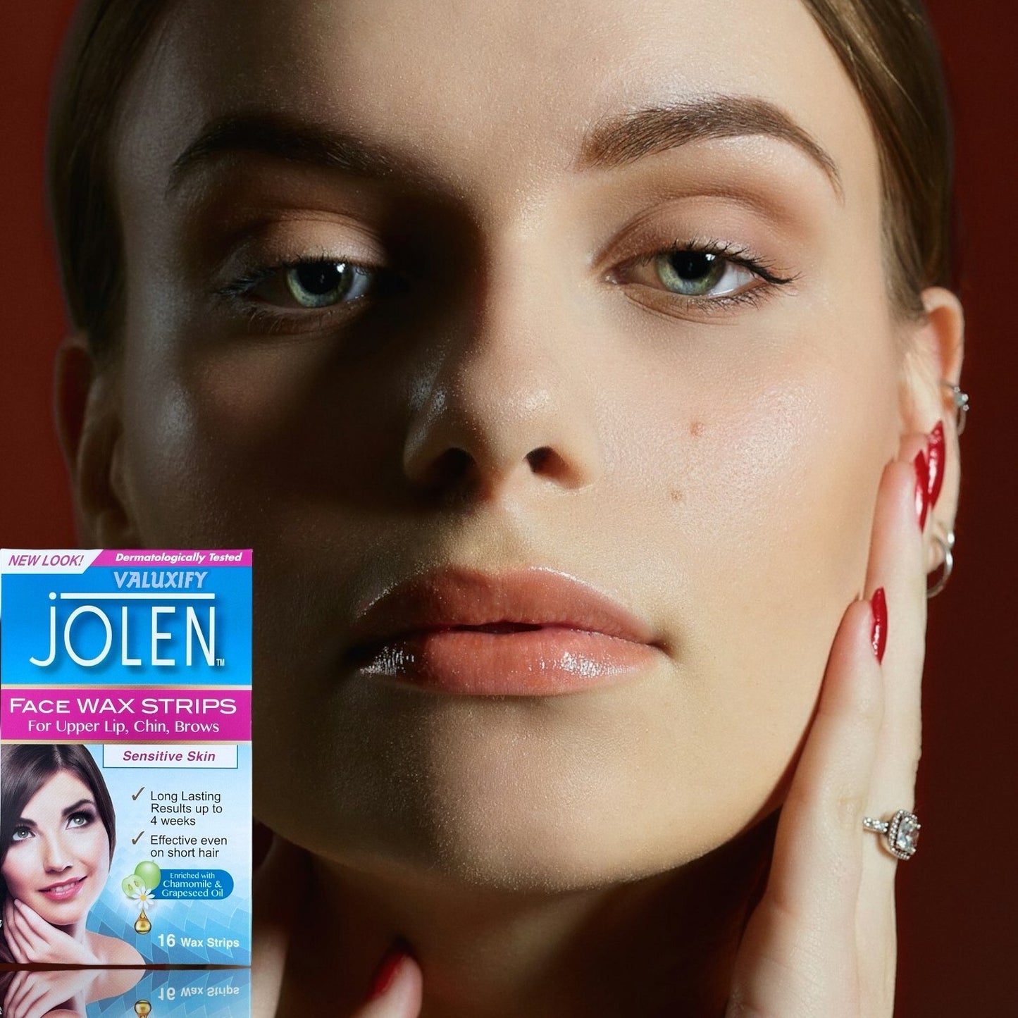 Jolen Face Facial Wax Strips Sensitive Skin Waxing Strips Face Wax Hair Removal